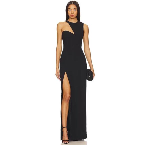 Amanda Uprichard Black Maxi Dress - Picture 1 of 12